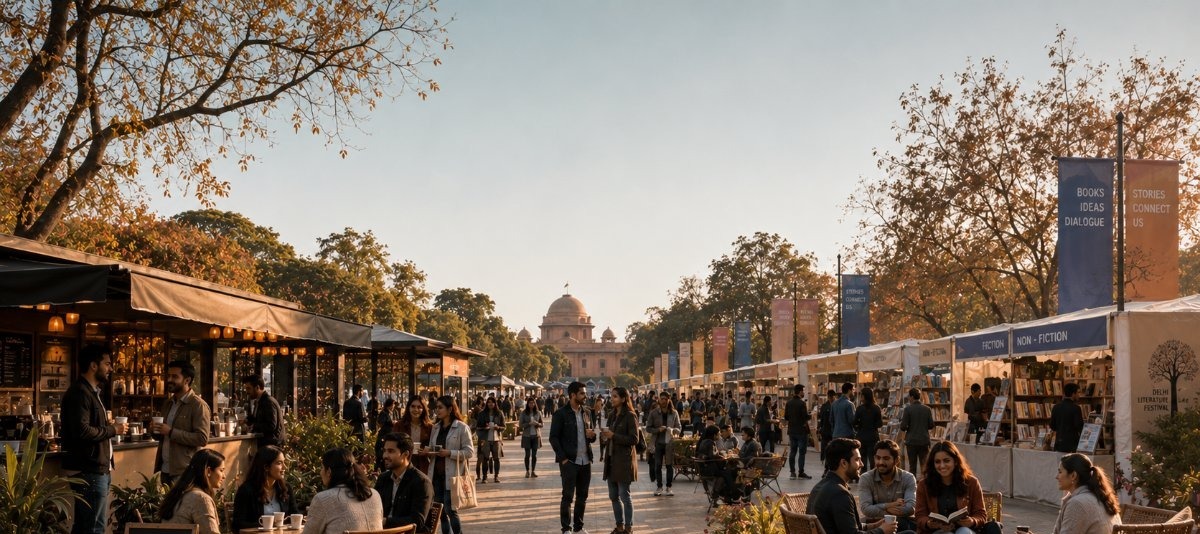 Students meeting in a city plaza